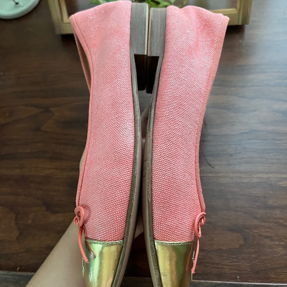 Chanel Pink and Gold Ballet Flats with Decorative Bows - Picture 7 of 10